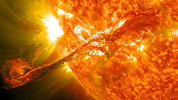
Спалах на Сонці. Фото: NASA&