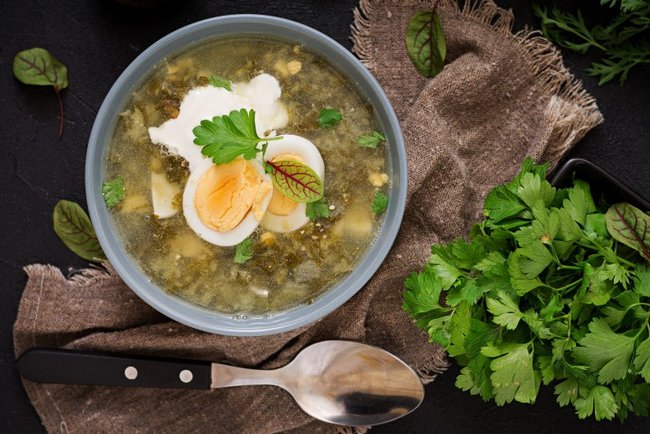 Суп из щавеля рецепт классический на мясном бульоне с фото пошагово