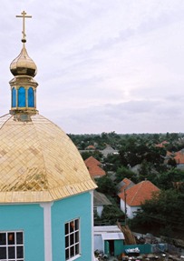 Вид на Вилково с колокольни старообрядческого Храма Рождества Пресвятой Богородицы (Фото: И.Гержик)