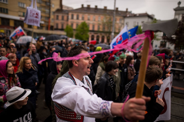 Митинг в Братиславе. Фото: AFP