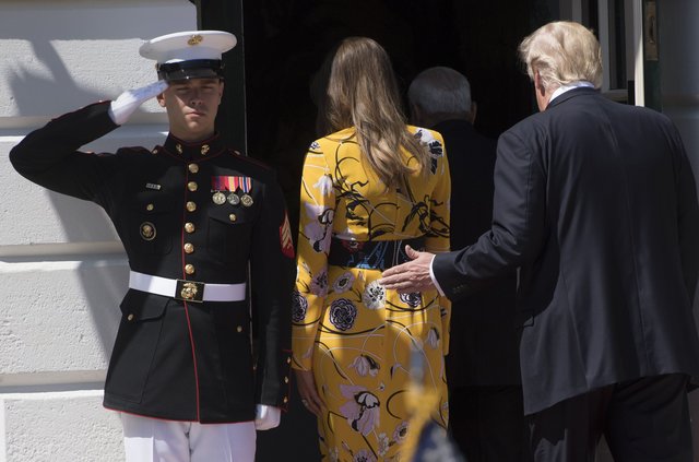Мелантя Трамп в платье Emilio Pucci. Фото: AFP