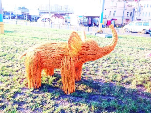 <p>Слони змонтовані на Деміївській площі</p>