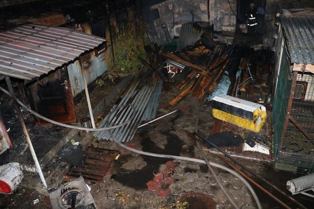 Пожар тушили до трех часов утра. Фото: ГСЧС Киева
