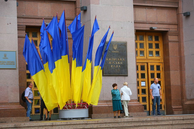 Київ готується до святкування Дня прапора та Дня Незалежності України 2017 р.Фото: Даниїл Павлов.