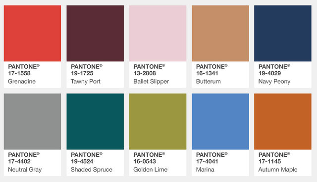 Головні кольори цієї осені від інституту Pantone.