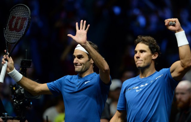 Надаль и Федерер сыграли в паре. Фото AFP