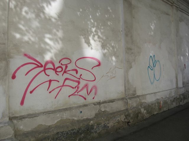 <p>Колекція графіті на стіні Софії поповнилася ще одним "шедевром". Фото: Вадим Кириленко</p>