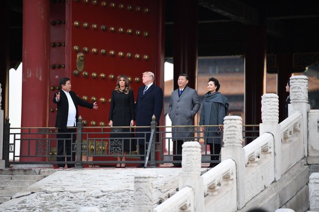 Первый официальный визит президента США в Китай. Фото: AFP