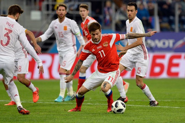 Россия – Испания – 3:3. Фото AFP