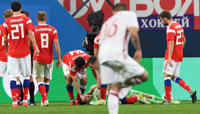 Россия – Испания – 3:3. Фото AFP