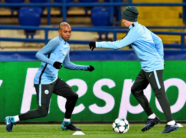 Тренировка "Манчестер Сити" на стадионе "Металлист" в Харькове. Фото AFP