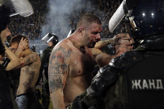 После драки ультрас "Партизана" и "Црвены Звезды". Фото AFP
