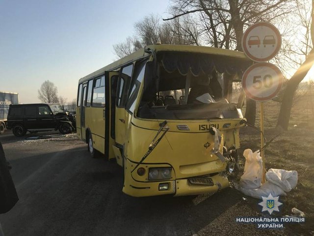 Авария с маршруткой. Фото ГУ НП в Киевской области