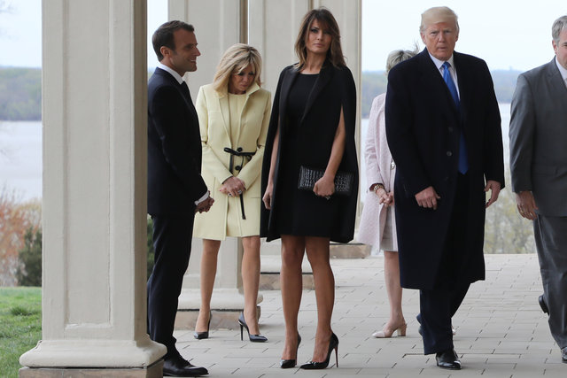 Дональд і Меланія Трамп приймали в Білому домі Еммануеля і Бріджит Макрон | Фото: Фото: AFP