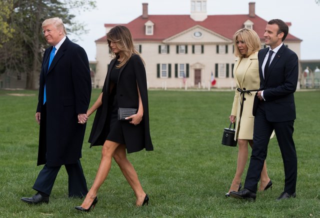 Дональд и Мелания Трамп приняли в Белом доме Эммануэля и Бриджит Макрон | Фото: Фото: AFP