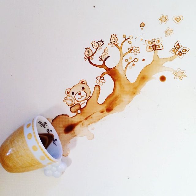 Рисунки из кофе от итальянской художницы Фото: instagram.com/bernulia