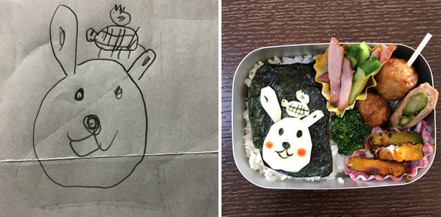 Японец создает бэнто в виде рисунков дочери | Фото: Фото: twitter.com/geeseojeck