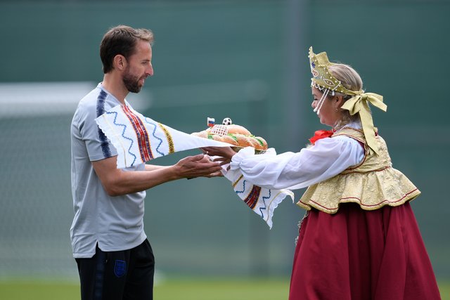 Первая тренировка сборной Англии в России. Фото AFP