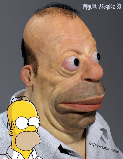 Гомер Симпсон в 3D | Фото: twitter.com/Itsmiketheboxer