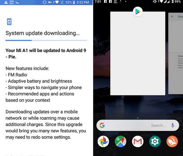 Android 9.0 на Xiaomi Mi A1