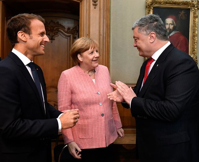 Встреча с Ангелой Меркель и Мануэлем Макроном (Ахен, Германия)
