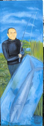 Печерский. Виктор Пинчук с акулой в формалине. Фото из архива С. Волязловского 