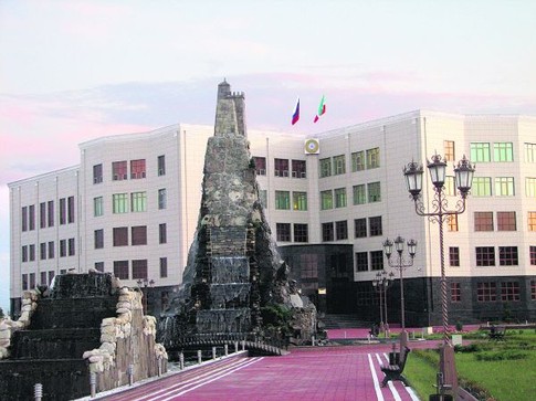 Красота. Шикарный фонтан возле администрации президента Чечни