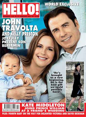 Джон Траволта и Келли Престон показали 2-месячного сына. Фото HELLO!