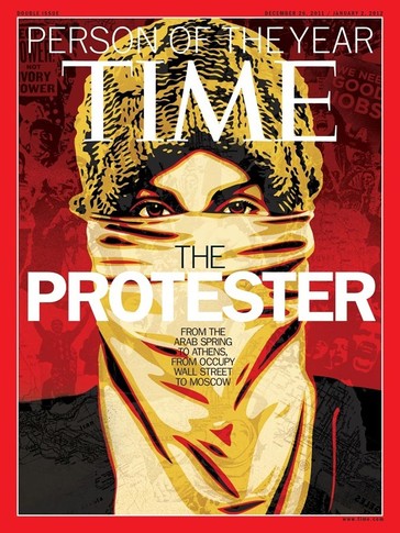 Time назвал "человеком года" демонстранта