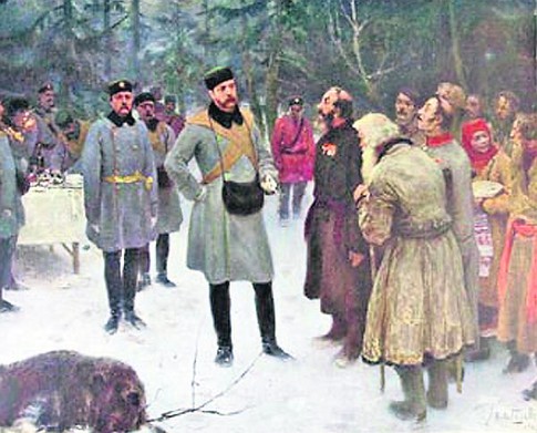 Александр II после охоты. Однажды этого царя чуть не загрыз медведь