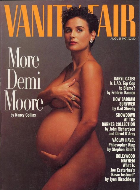 Обнаженная и беременная Деми Мур, август 1991 года, журнал 