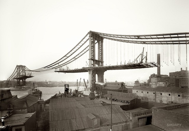 Вид на Манхэттенский мост из Бруклина, 1909 год