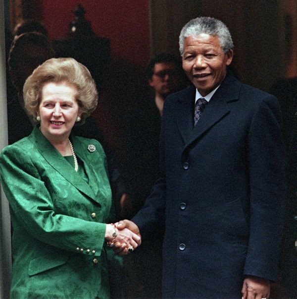 С президентом ЮАР Нельсоном Манделой