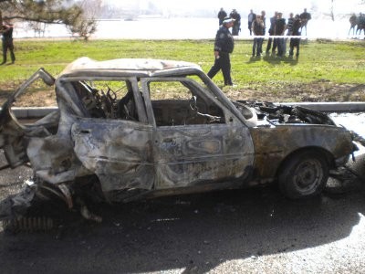"Славута" сгорела вместе с водителем. Фото: УГАИ в Днепропетровской области 