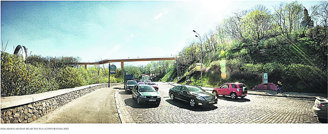 Швейцарский проект.  Конструкция в виде моста-зигзага. Фото http://kga.gov.ua/