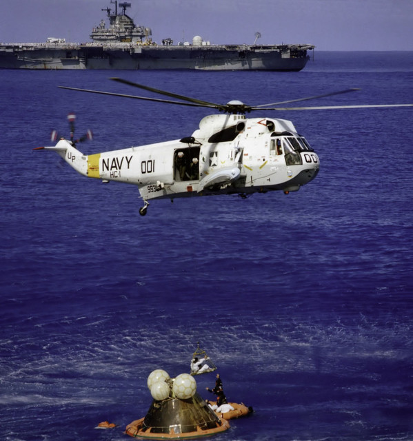 19 декабря 1972 года, астронавты были благополучно подобраны вертолетом ВВС США в Тихом океане