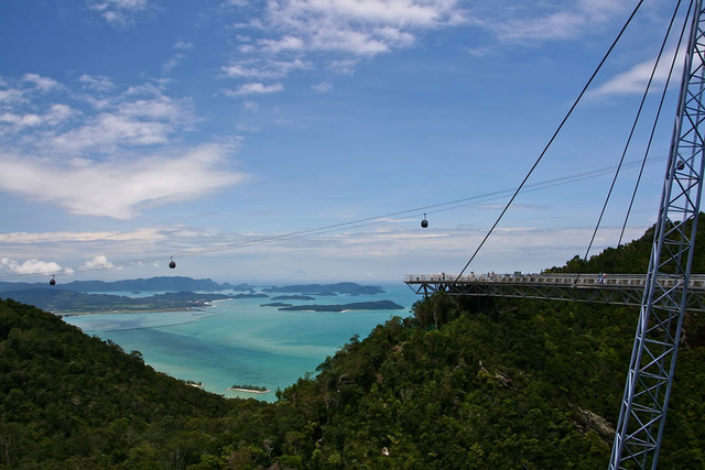 Вид с канатной дороги, ведущей на остров Лангкави, Малайзия