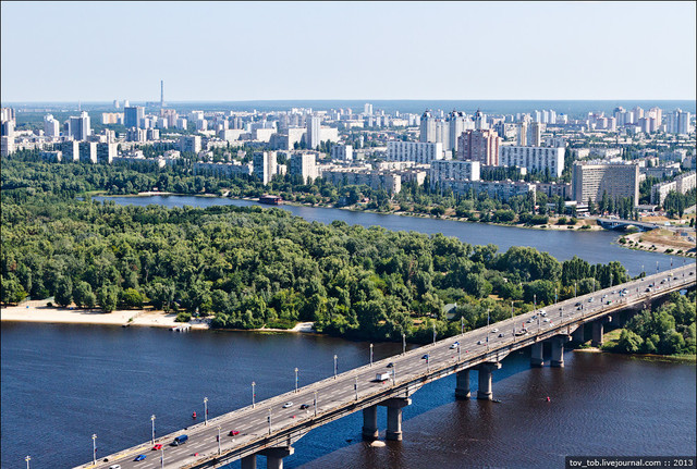 Мост Патона, Гидропарк и Русановка