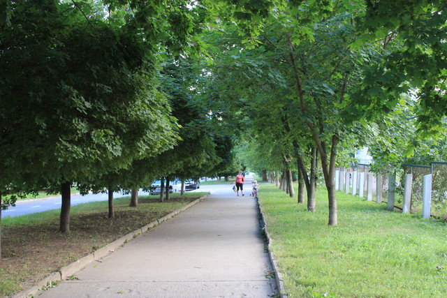 Город создавался одновременно со строительством атомной станции в 80-х годах. И строители не только возводили энергоблоки, но еще и высаживали деревья по всему городу. Сейчас Южноукраинск остался таким же "зеленым" городом.