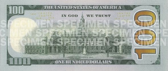 Новая 100-долларовая банкнота. Фото multivu.com