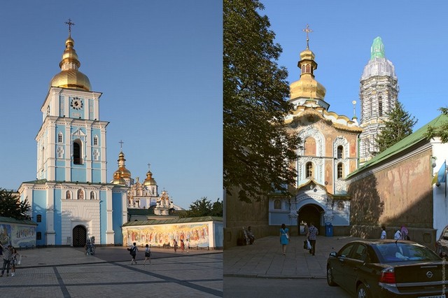 Входы в собор Святого Михаила и Киево-Печерский монастырь