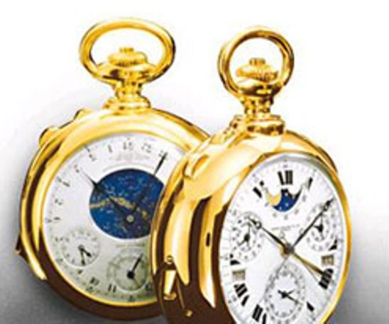 2.Patek Philippeís Supercomplication- 11 миллионов долларов<br />
Карманные часы  из 18-каратного золота были сделаны еще в 1932 году. Усилия, приложенные для  производства  этих часов, поразительны –  4 года. Часы сделаны под заказ для Генри Грэйвса  младшего, банкира из Нью-Йорка. <br /><br />
