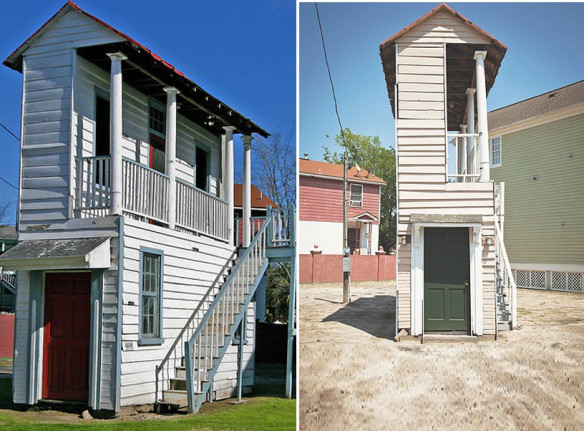 1. Дом в Чарльстоне, США<br />
 Этот узкий дом – художественный проект Дэвида Хэммонса. Дом находится в городе Чарльстоне, является  единственным тонким  домом в городе, но при этом у него есть даже балкон.<br />
