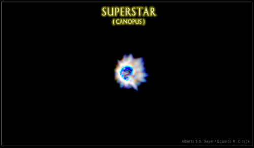 2.Канопус<br />
Канопус — звезда южного полушария, ярчайшая в созвездии Киля и вторая по яркости (после Сириуса и не считая Солнца) звезда на небе. Канопус — желтовато-белая звезда-сверхгигант.  Канопус обладает наибольшей светимостью среди всех звёзд в радиусе 700 световых лет от Солнца. Для многих звёзд среди ближайших соседей Солнца Канопус является самой яркой звездой на их небосклоне.<br />
