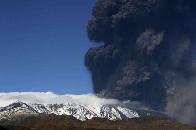 Дневной вид вулкана Этна, 23 ноября.