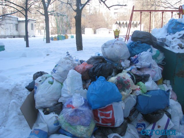 В Днепропетровске возле домов растут горы мусора. Фото: А.Никитин