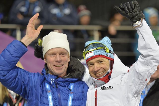 Бьерн Дели и Оле-Эйнар Бьорндален. Фото AFP