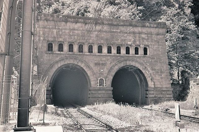 Симплонский тоннель<br />
Симплонский тоннель — железнодорожный тоннель в Альпах на дороге, связывающей швейцарский город Бриг с итальянским городом Домодоссола. Являлся самым длинным тоннелем в мире более полувека. Тоннель находится на трассе Восточного экспресса, на линии Париж-Стамбул. В период с 1912 по 1921 год был достроен второй тоннель, параллельный первому, который получил название Симплон II.<br />
Во время Второй мировой войны оба портала тоннеля, как с швейцарской стороны, так и с итальянской были заминированы и подготовлены к взрыву. Немецкие войска планировали взрыв южного портала, однако взрыв был предотвращен благодаря действиям итальянских партизан при помощи двух швейцарцев и одного австрийского дезертира. В настоящее время на участке Бриг-Изелле ди Траскуере курсирует состав, перевозящий на специальных платформах автомобили. Длина тоннеля I: 19803 м. Длина тоннеля II: 19823 м.<br />
