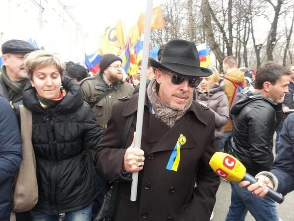 Андрей Макаревич на "Марше мира" в Москве. Фото: Facebook.com