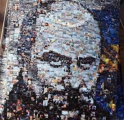 Портрет поэта повесили на центральном входе в КГГА. Фото: "Facebook"